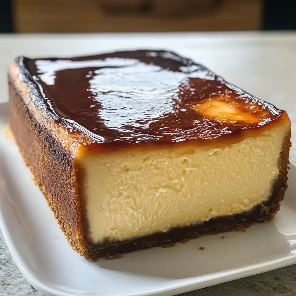 Gebratener baskischer Käsekuchen im Kastenform 3 Burnt Basque Cheesecake gkmadz