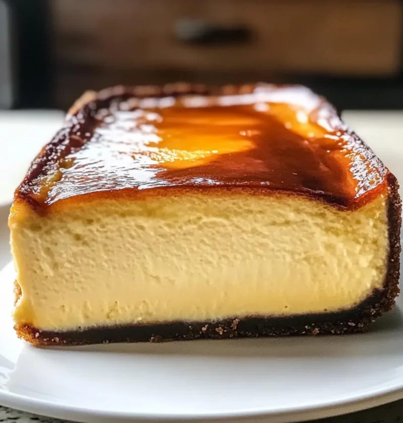 Gebratener baskischer Käsekuchen im Kastenform 33 Gebratener baskischer Käsekuchen