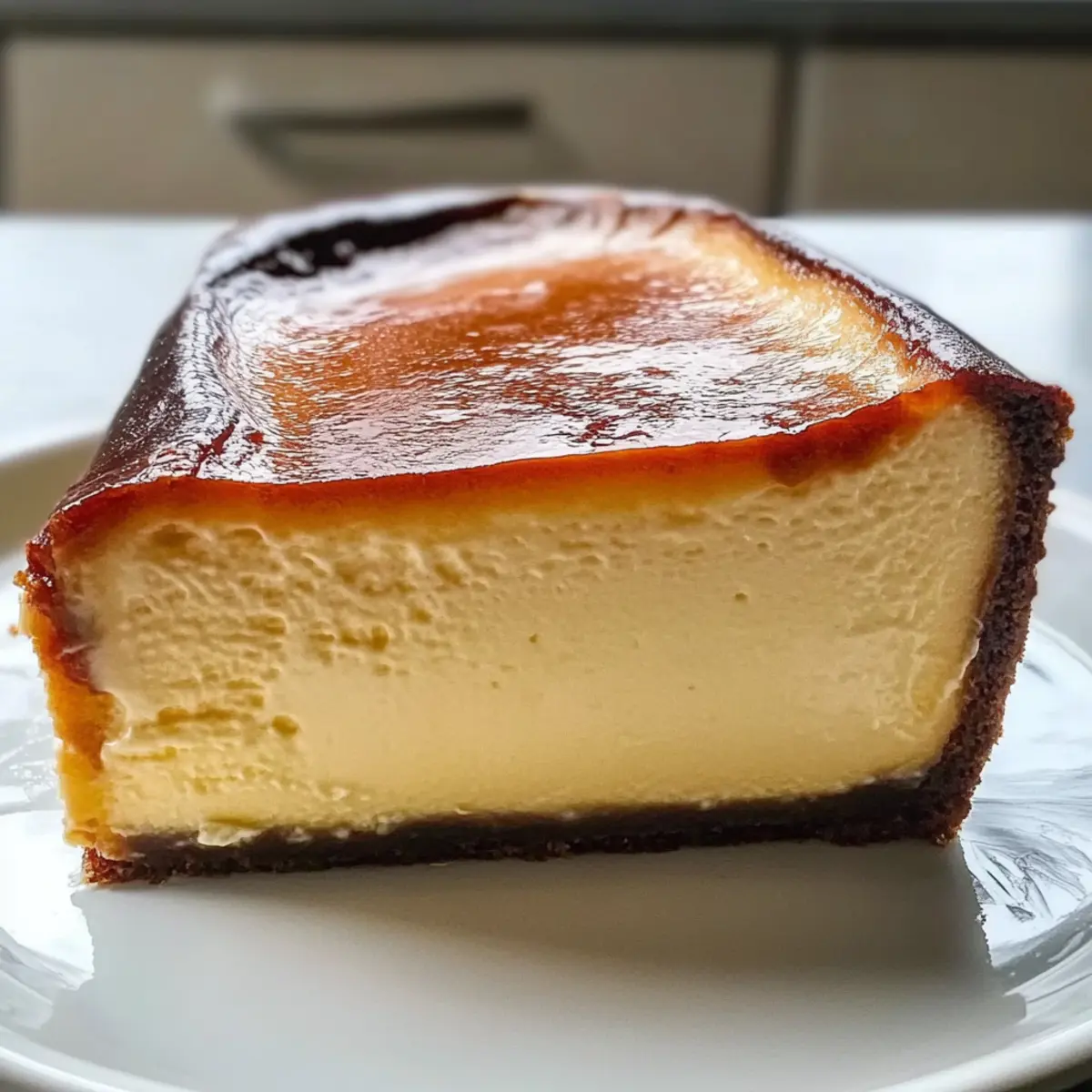 Gebratener baskischer Käsekuchen im Kastenform 2 Burnt Basque Cheesecake rstbso