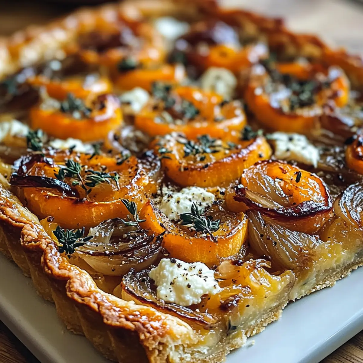 Caramelized Onion Butternut Squash Tart erkadn