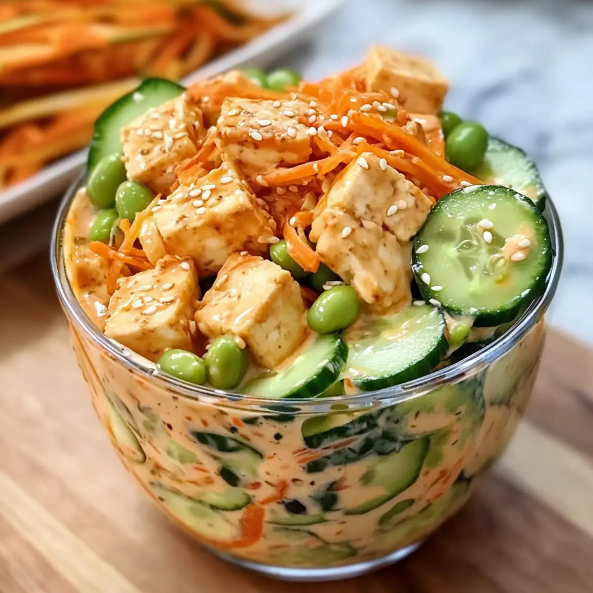 Cremige asiatische Gurkensalat-Schüssel Rezept zum Verlieben 2 Creamy Asian Cucumber Salad Bowl Recipe fow2ee