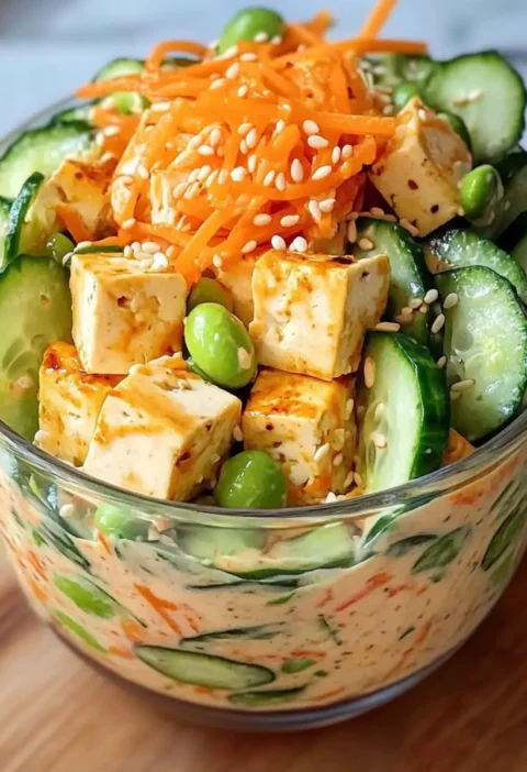 Cremige asiatische Gurkensalat-Schüssel Rezept