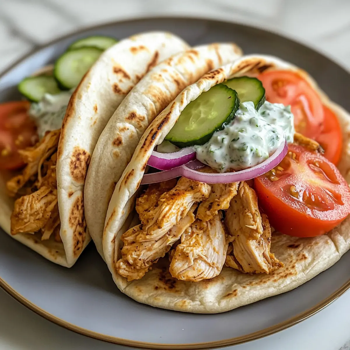 Crockpot griechische Hähnchen-Pitas mit Tzatziki genießen 5 Crockpot griechische Hähnchen-Pitas mit Tzatziki