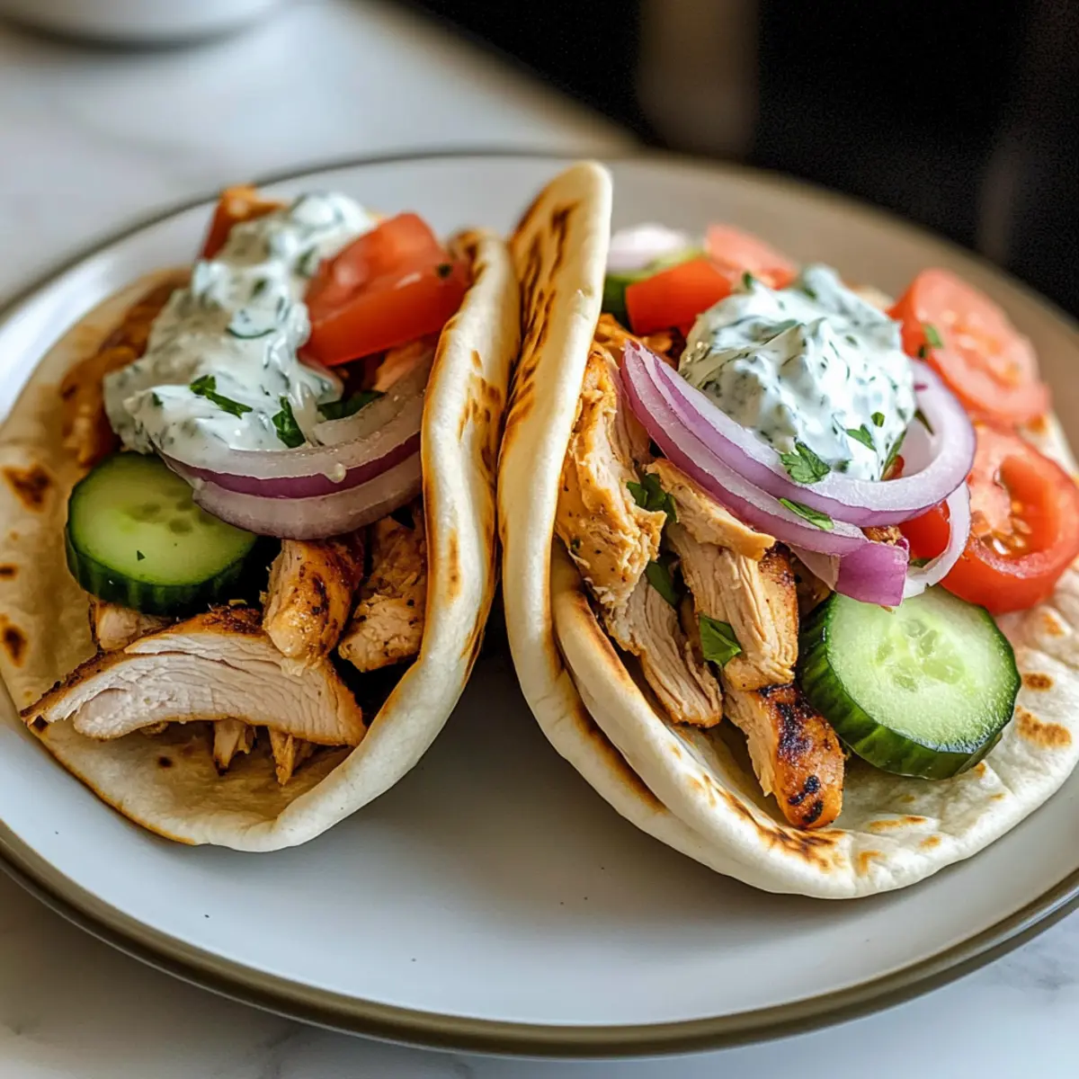 Crockpot Greek Chicken Pitas with Tzatziki mjsh5e