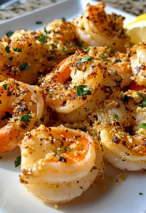 Knoblauch Parmesan geröstete Garnelen