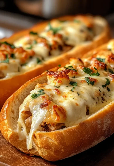 Gefüllte Airfryer-Baguettes mit Pute und Mozzarella