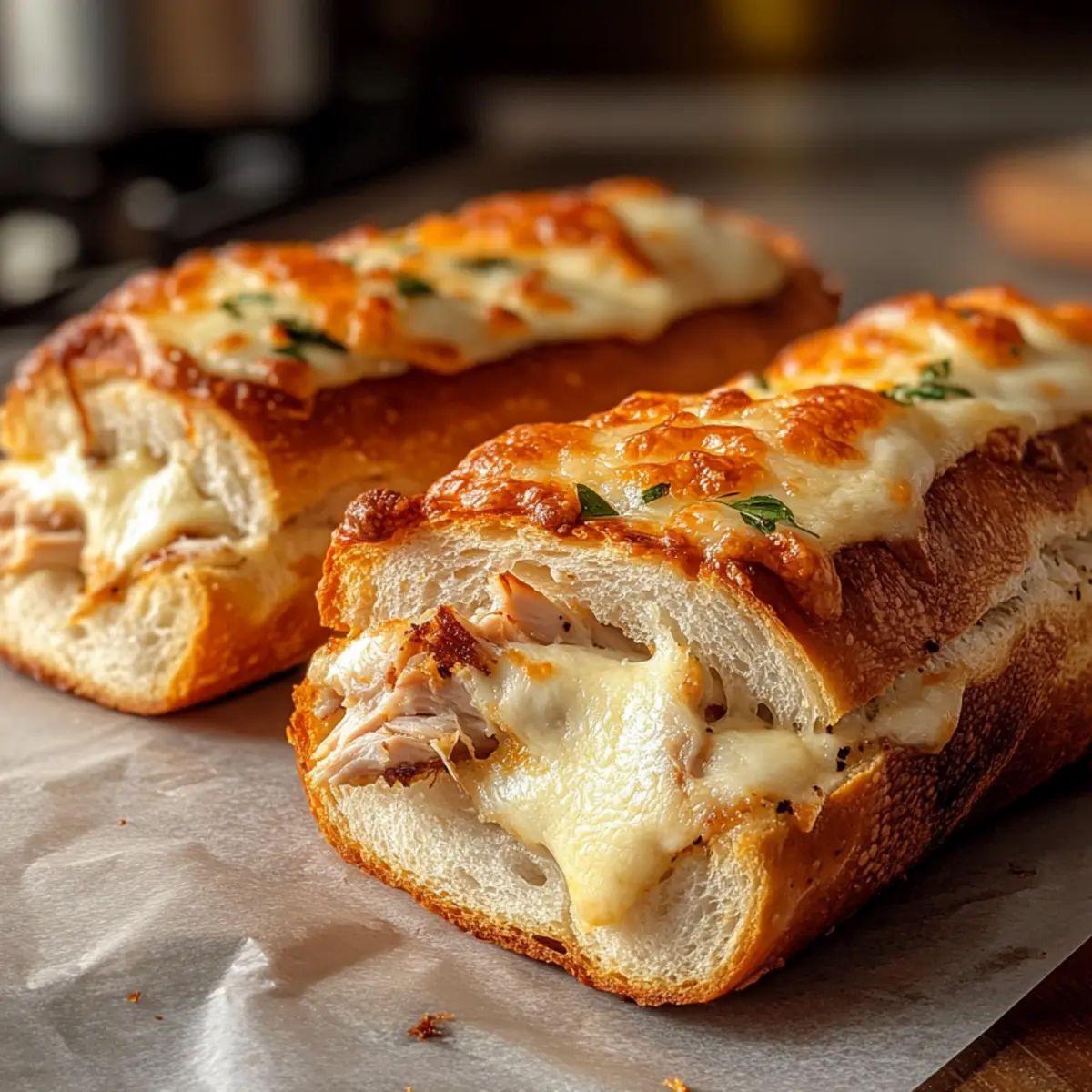 GefA¼llte Airfryer Baguettes mit Pute und Mozzarella ybcnfo