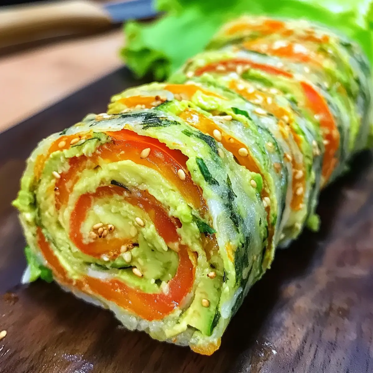 Gesunde Gemüserolle mit cremiger Avocadocreme 3 Gesunde GemA¼serolle gefA¼llt mit Avocadocreme zohdod