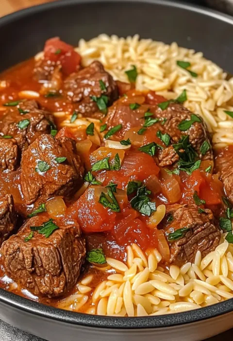 Griechischer Rindereintopf Rezept Zutaten: - 1 kg Rindfleisch - 4 Zwiebeln - 3 Karotten - 3 Kartoffeln - 4 Knoblauchzehen - 400 g Tomaten (gehackt) - 2 EL Olivenöl - 1 TL Oregano - 1 TL Thymian - 1 Lorbeerblatt - Salz - Pfeffer - 500 ml Rinderbrühe - Petersilie (zum Garnieren) Anleitung: 1. Rindfleisch in Würfel schneiden und in einem großen Topf mit Olivenöl anbraten, bis es braun ist. 2. Zwiebeln und Knoblauch hinzufügen und weiter braten, bis sie weich sind. 3. Karotten und Kartoffeln dazugeben und kurz anbraten. 4. Gehackte Tomaten, Rinderbrühe, Oregano, Thymian und Lorbeerblatt hinzufügen. 5. Mit Salz und Pfeffer würzen. 6. Zum Kochen bringen, dann die Hitze reduzieren und 1,5 bis 2 Stunden köcheln lassen, bis das Fleisch zart ist. 7. Mit frischer Petersilie garnieren und servieren.