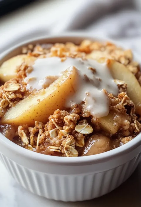 Gesunder Hochprotein-Apfel-Crisp