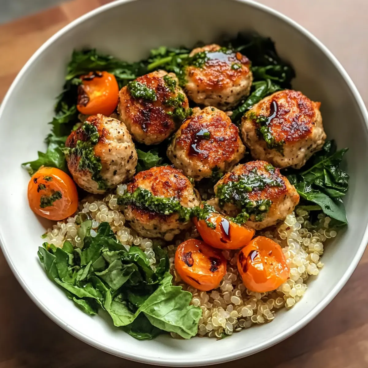 Herbed Chicken Meatball Bowl Recipe db5wtd