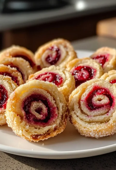 Himbeer-Mürbteig-Röllchen