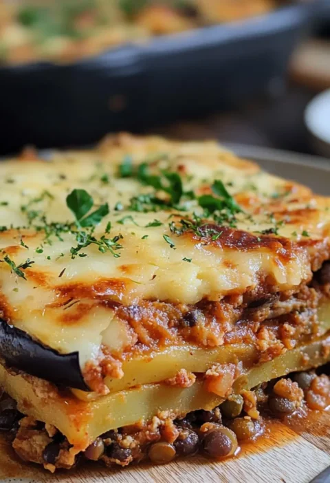 Linsen Moussaka (vegan)
