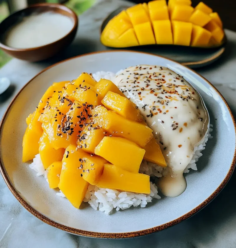 Mango Klebreis mit cremiger Kokossoße 1 Mango Klebreis