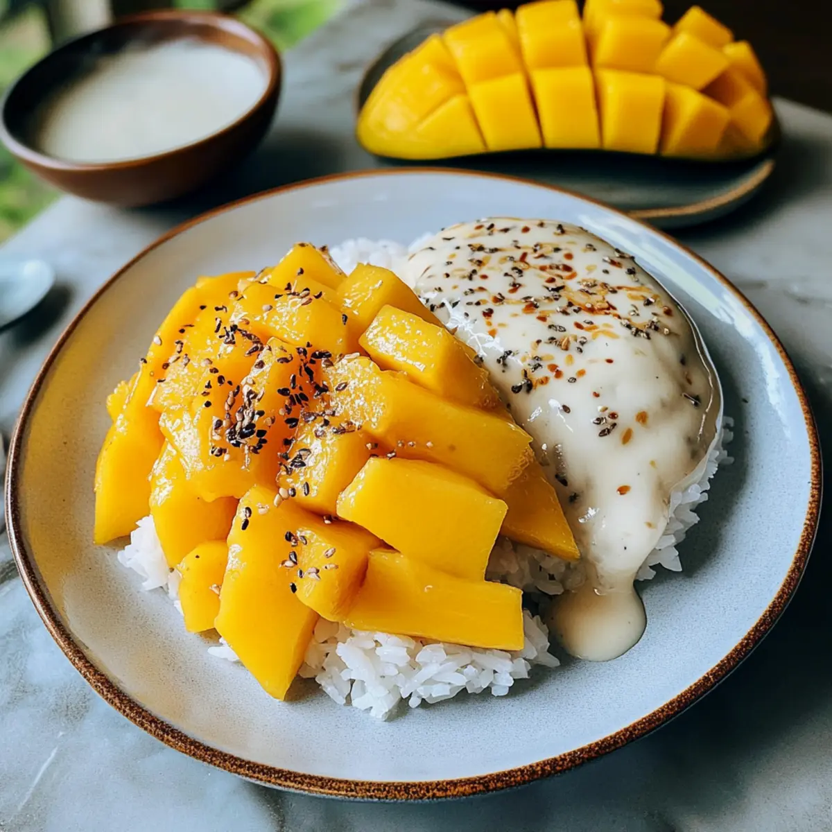 Mango Klebreis mit cremiger Kokossoße 5 Mango Klebreis