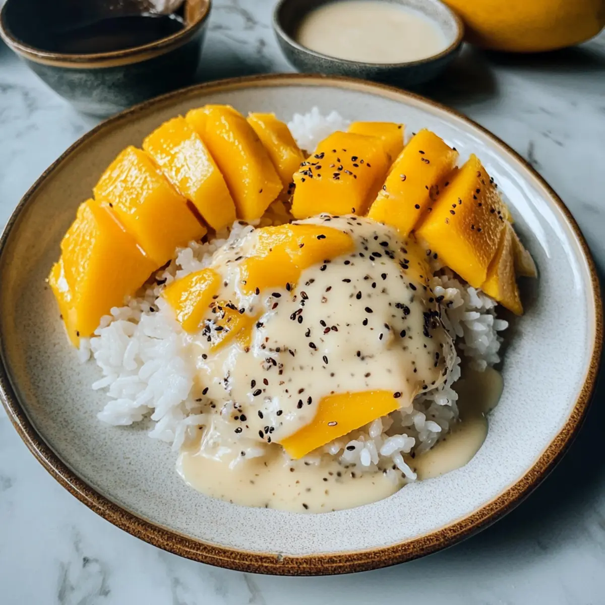 Mango Klebreis mit cremiger Kokossoße 4 Mango Sticky Rice odtaqy