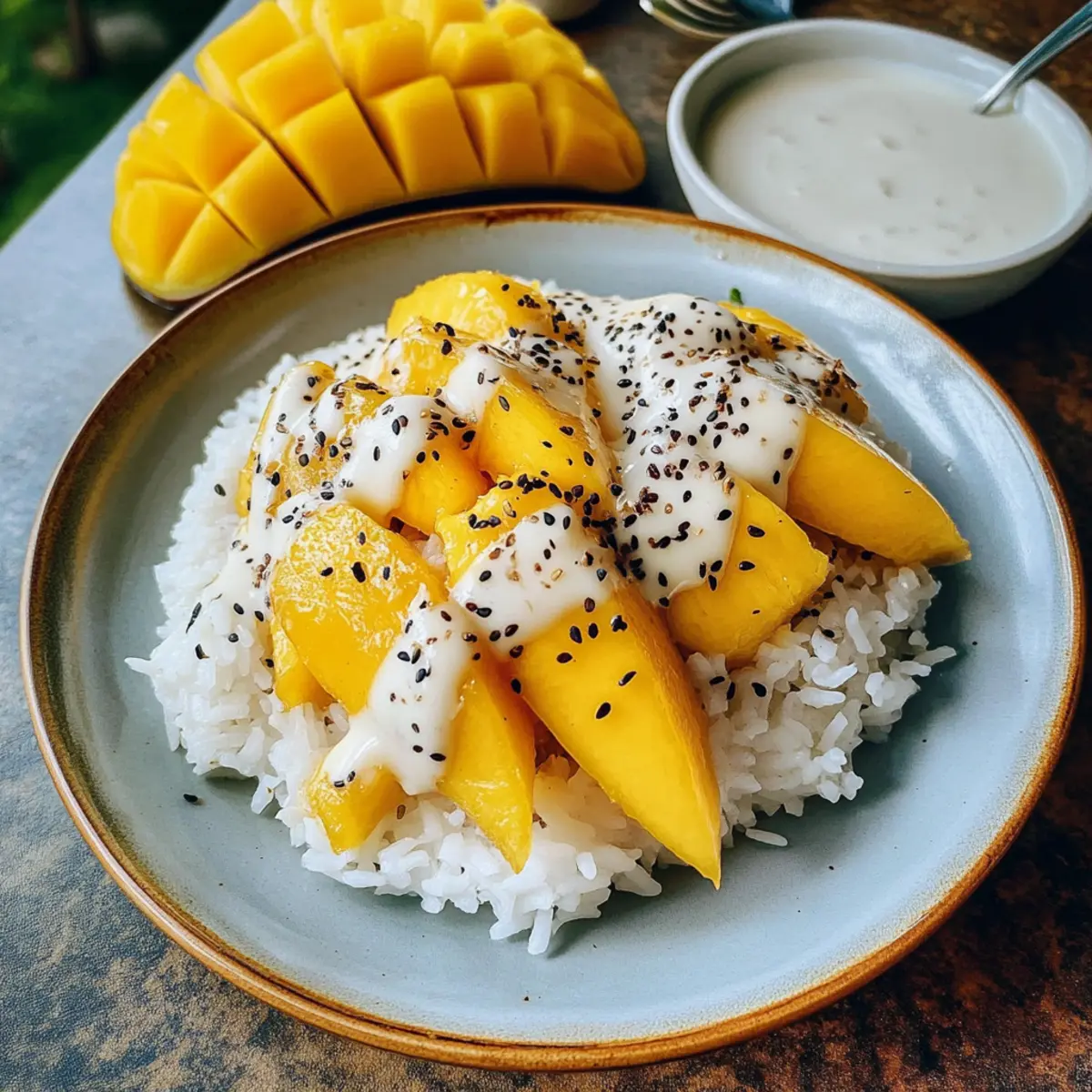 Mango Klebreis mit cremiger Kokossoße 3 Mango Sticky Rice yzrksy