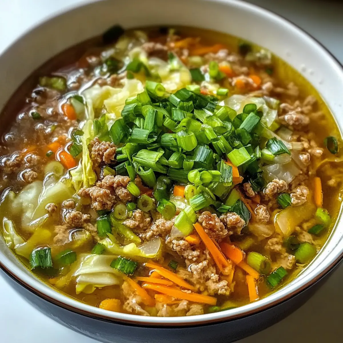 One-Pot Eierrolle Suppe mit Frühlingszwiebeln und Ingwer 4 One Pot Egg Roll Soup with Green Onions and Ginger zh1pwo