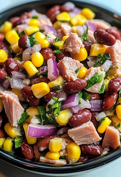 Proteinreicher Kidneybohnen-Thunfisch-Salat