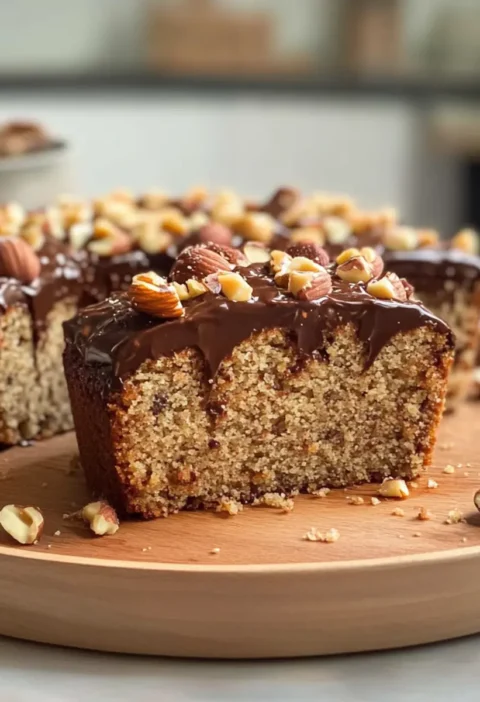 Quick juicy nut cake from the tray