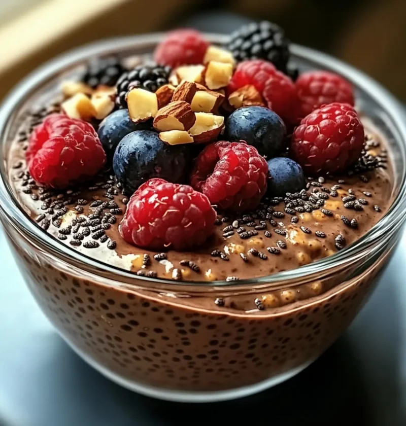 Schokoladen Chia Pudding für Verwöhnmomente 1 Schokoladen Chia Pudding