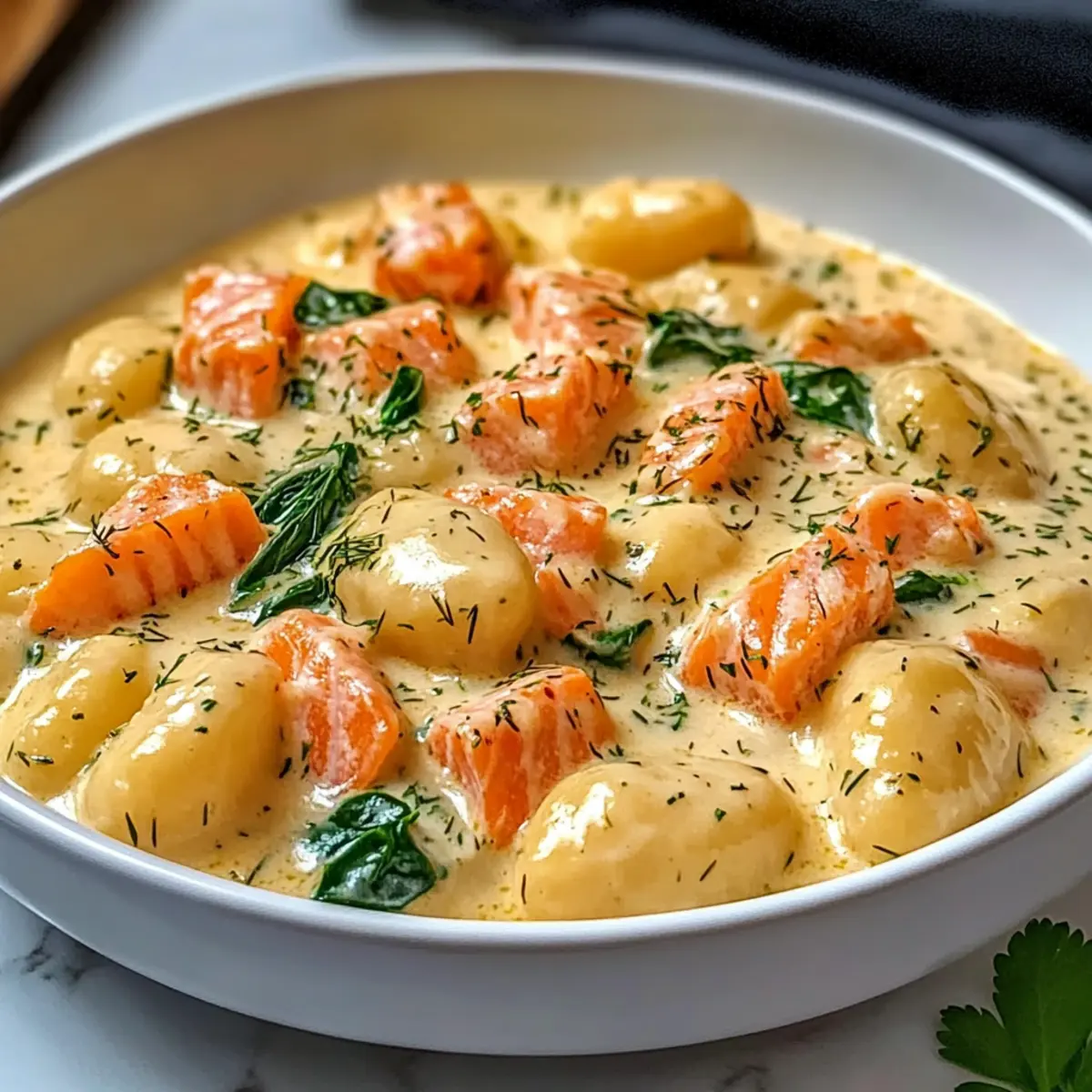 Räucherlachs Gnocchi in cremiger Dill-Sauce 4 Smoked Salmon Gnocchi hvhrlw