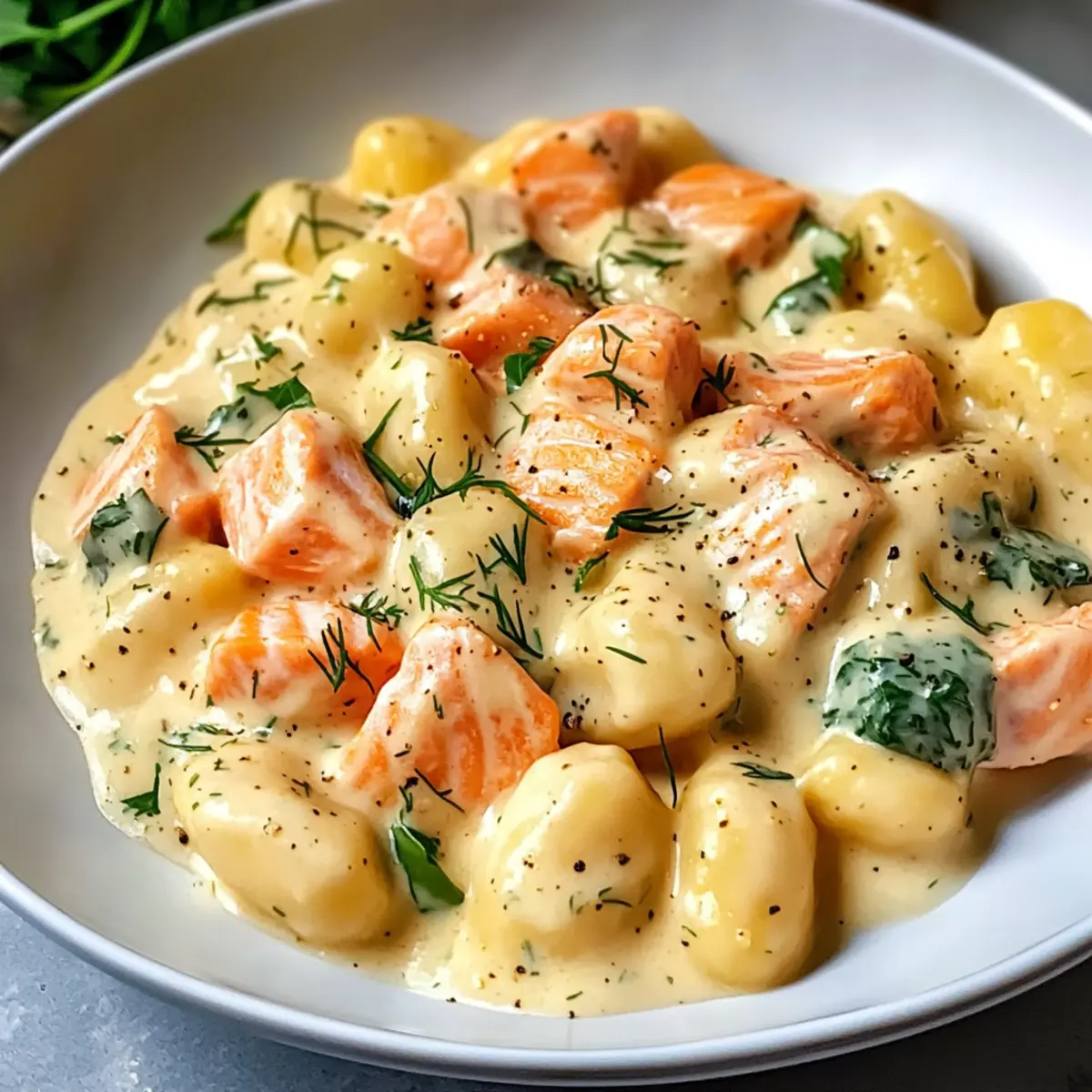 Räucherlachs Gnocchi in cremiger Dill-Sauce 5 Räucherlachs Gnocchi