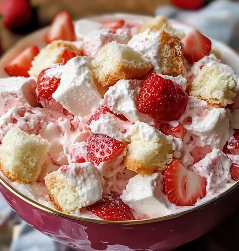Erdbeer-Kuchen-Fluff-Salat für heiße Sommertage 9 Erdbeer-Kuchen-Fluff-Salat