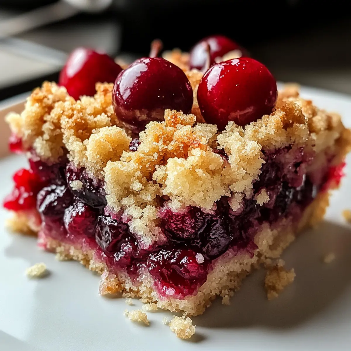 Streuselkuchen mit Kirschen vom Blech