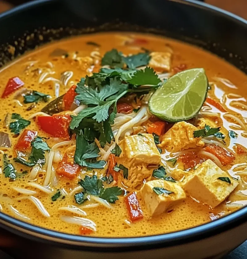 Thailändische Kokos-Curry-Nudelsuppe ganz einfach selbst gemacht 1 Thailändische Kokos-Curry-Nudelsuppe