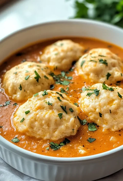 Tomatensuppe mit Cheddar-Bay-Knödeln