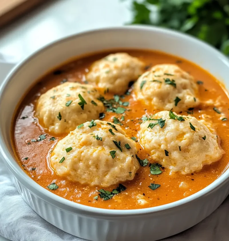 Tomatensuppe mit Cheddar-Bay-Knödeln für Gemütlichkeit 1 Tomatensuppe mit Cheddar-Bay-Knödeln