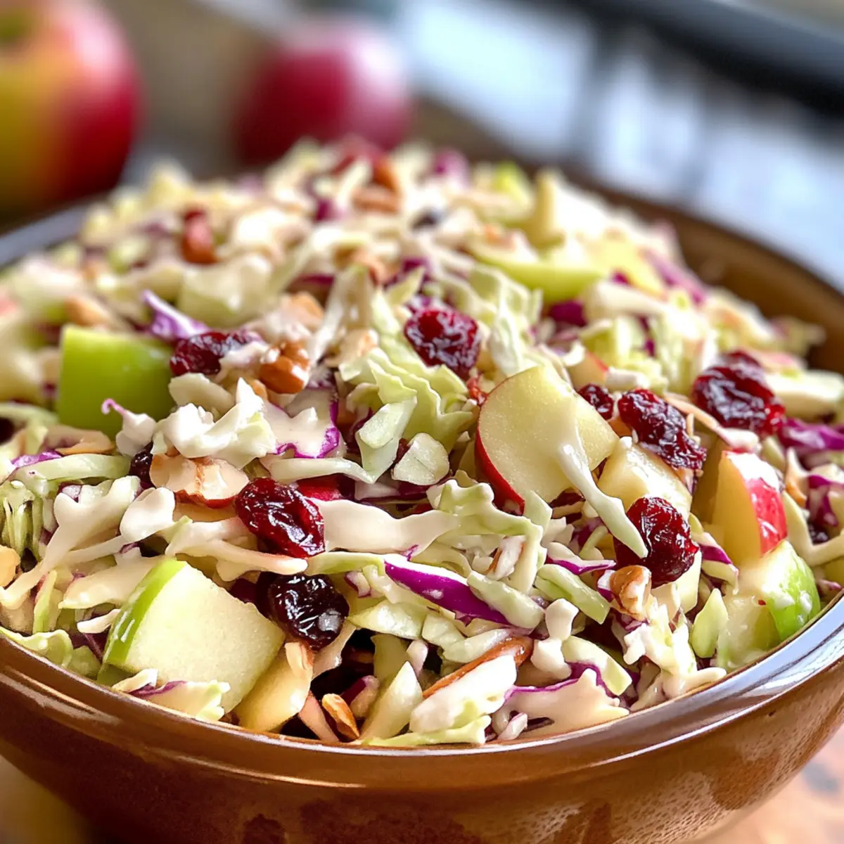 Würzige Apfel-Cranberry-Krautsalat Rezept genießen 5 Würzige Apfel-Cranberry- Krautsalat Rezept Zutaten: - 1 mittelgroßer Kopf Weißkohl, fein geschnitten - 2 große Äpfel, entkernt und gewürfelt - 1 Tasse frische Cranberries, halbiert - 1 Karotte, gerieben - 1/2 Tasse Mayonnaise - 1/4 Tasse griechischer Joghurt - 2 Esslöffel Honig - 1 Esslöffel Apfelessig - 1 Teelöffel Senf - Salz und Pfeffer nach Geschmack Anleitung: 1. In einer großen Schüssel den Weißkohl, Äpfel, Cranberries und Karotte vermengen. 2. In einer separaten Schüssel Mayonnaise, Joghurt, Honig, Apfelessig, Senf, Salz und Pfeffer gut verrühren. 3. Die Dressing-Mischung über den Krautsalat gießen und alles gut vermengen. 4. Vor dem Servieren mindestens 30 Minuten kühl stellen, damit die Aromen ziehen können. 5. Gut umrühren und servieren.