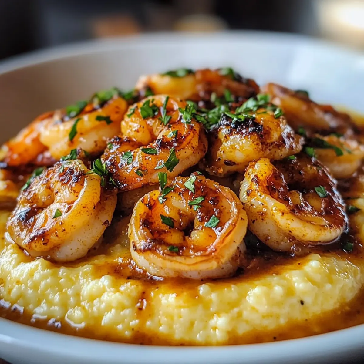 Authentic Southern Shrimp with Corn Grits