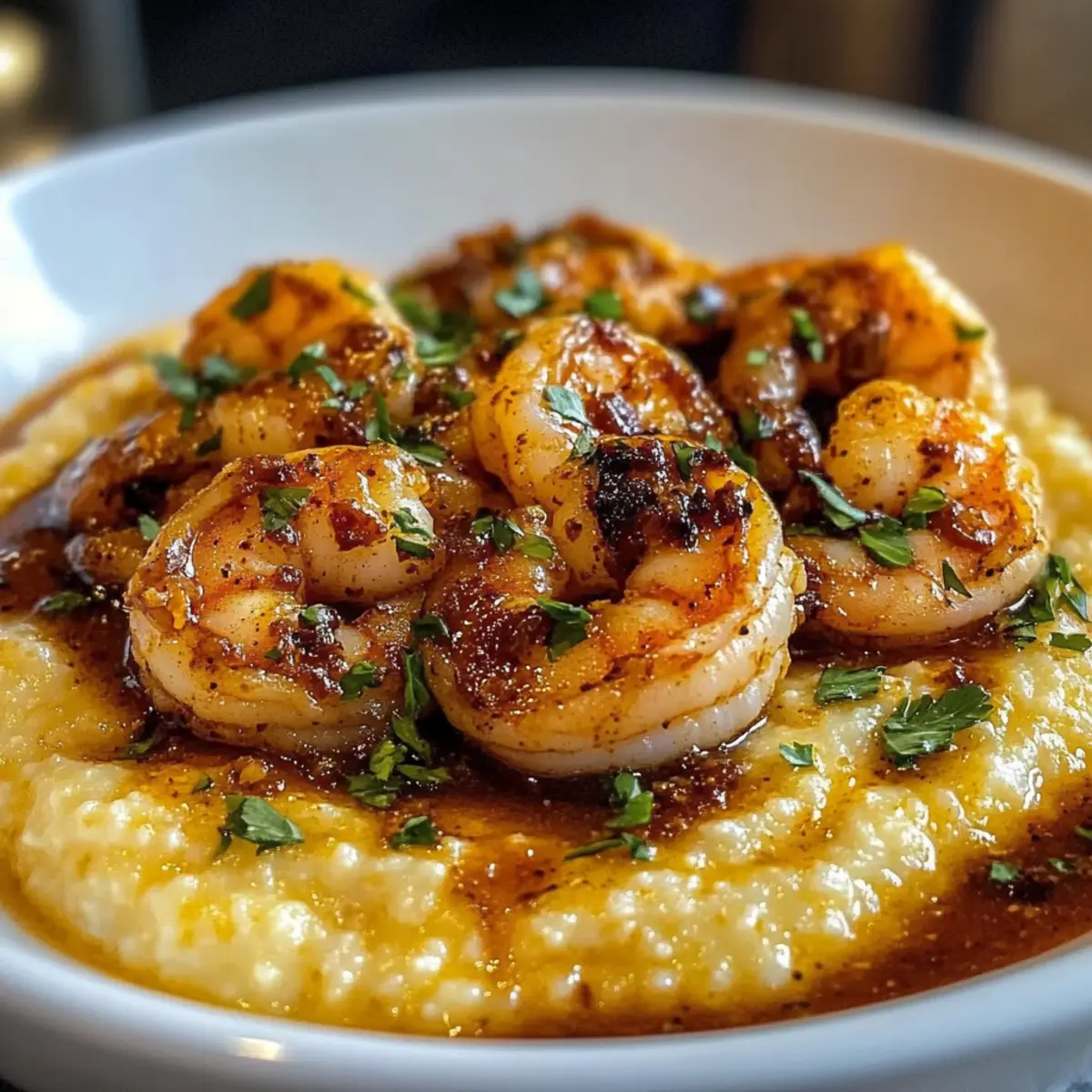 Authentische SA¼dstaaten Garnelen mit MaisgrA¼tze s0agyc