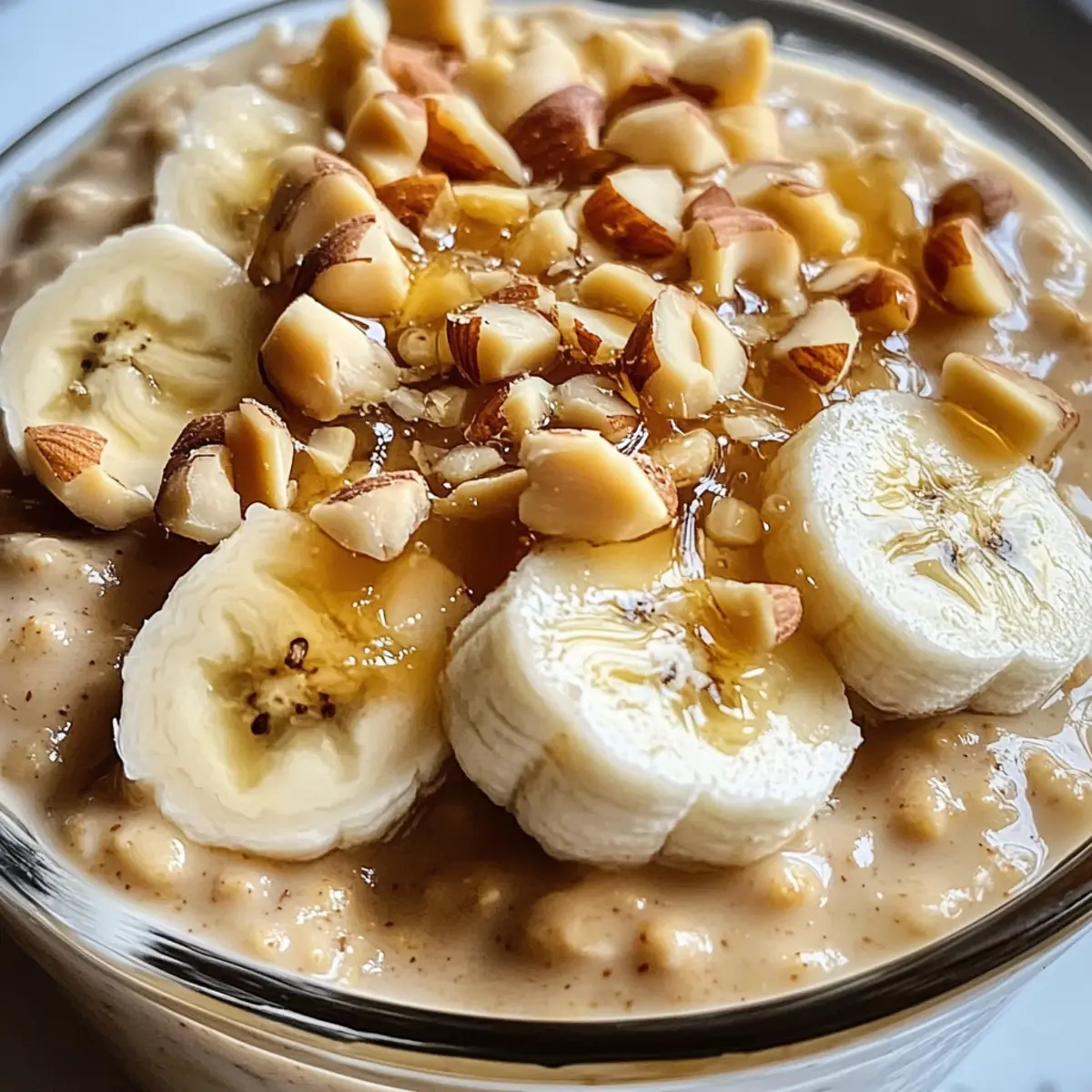 Bananen-Erdnussbutter Übernacht-Haferflocken ganz einfach 4 Bananen Erdnussbutter Overnight Oats pbtanl