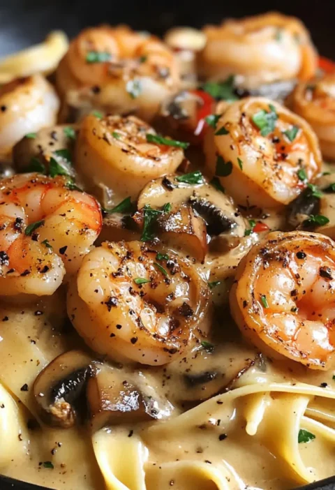 Schwarze Garnelen Stroganoff