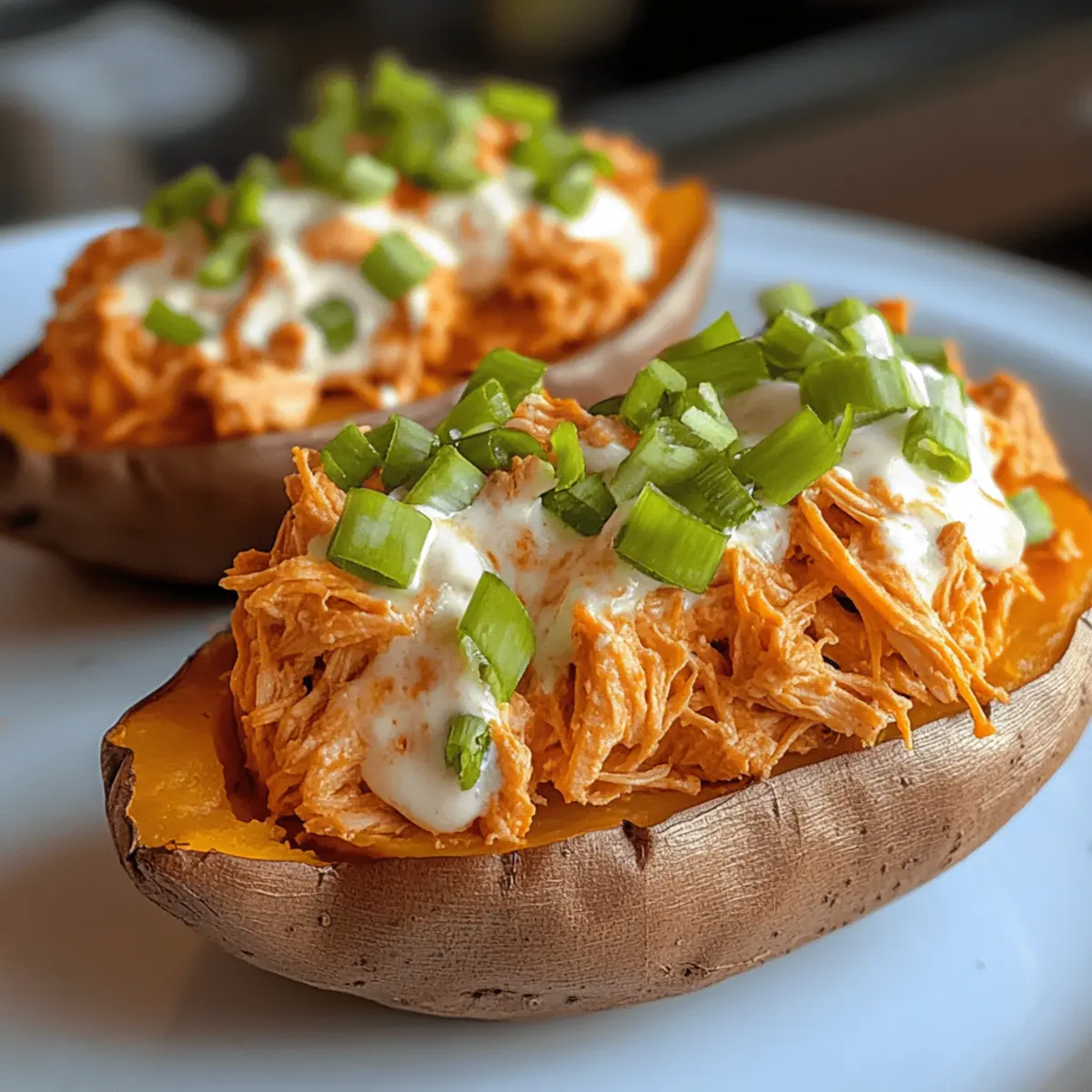 Buffalo Chicken Stuffed Sweet Potatoes Recipe ellj6c