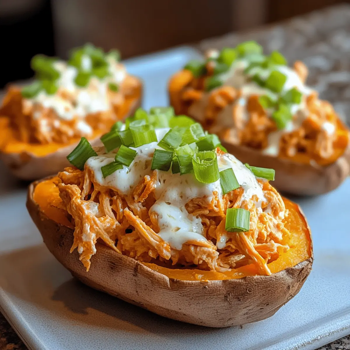 Buffalo Chicken Stuffed Sweet Potatoes Recipe zvpeog