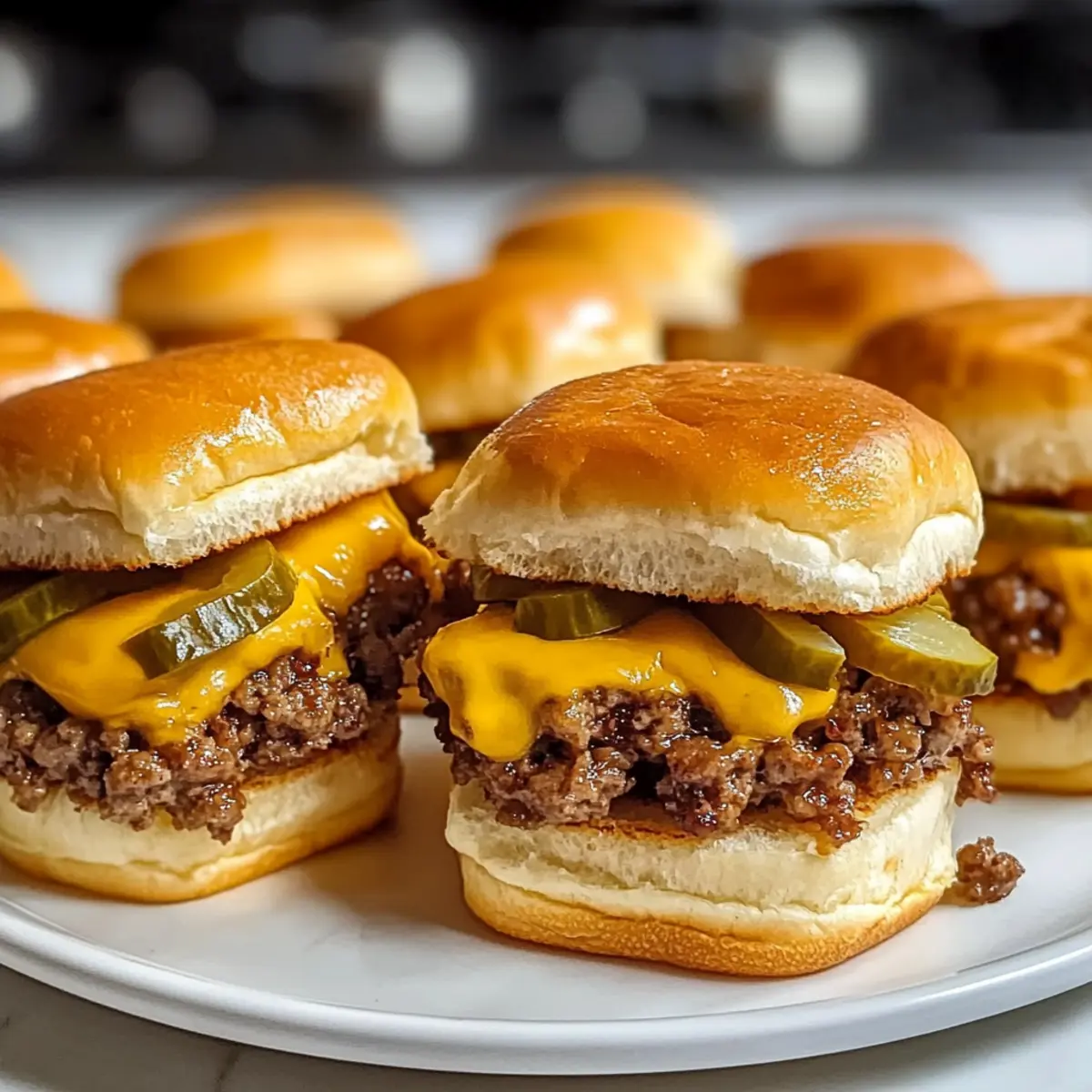 Köstliche Cheeseburger Slider Rezept für jede Party 4 Cheeseburger Sliders Recipe rmik6w