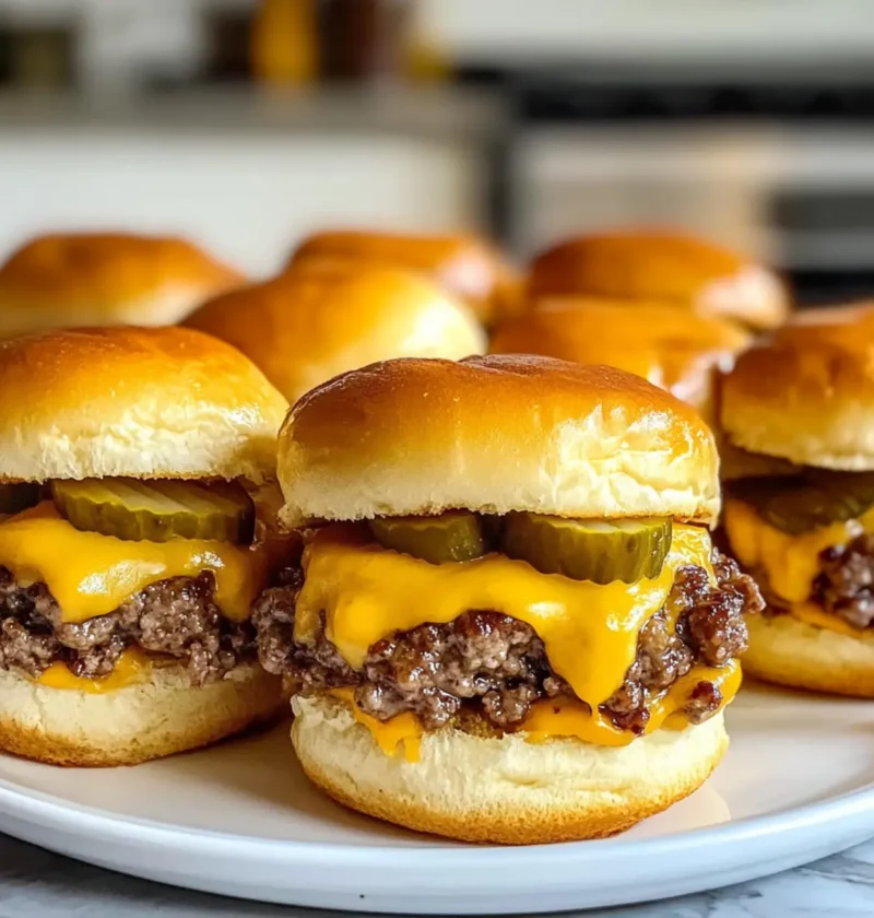 Köstliche Cheeseburger Slider Rezept für jede Party 1 Cheeseburger Slider Rezept Zutaten: - 500 g Rinderhackfleisch - 120 g Cheddar Käse - 12 mini Burgerbrötchen - 1 Zwiebel - 1 EL Senf - 1 EL Ketchup - Salz - Pfeffer - Gewürzgurken (optional) - Salatblätter (optional) Anleitung: 1. Heize den Ofen auf 180 Grad vor. 2. Zwiebel fein hacken und in einer Pfanne mit etwas Öl anbraten. 3. Rinderhackfleisch in eine Schüssel geben, Zwiebel, Senf, Ketchup, Salz und Pfeffer hinzufügen und gut vermischen. 4. Kleine Patties formen (etwa 12 Stück). 5. Patties in einer Pfanne von beiden Seiten braten oder im Ofen garen. 6. Patties mit Käse belegen und schmelzen lassen. 7. Burgerbrötchen aufschneiden und mit der unteren Hälfte der Brötchen die Patties belegen. 8. Nach Belieben mit Gewürzgurken und Salat belegen. 9. Obere Hälfte der Brötchen darauflegen und servieren.