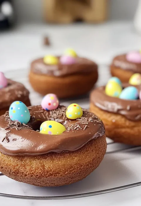 Schokoladen gebackene Donuts