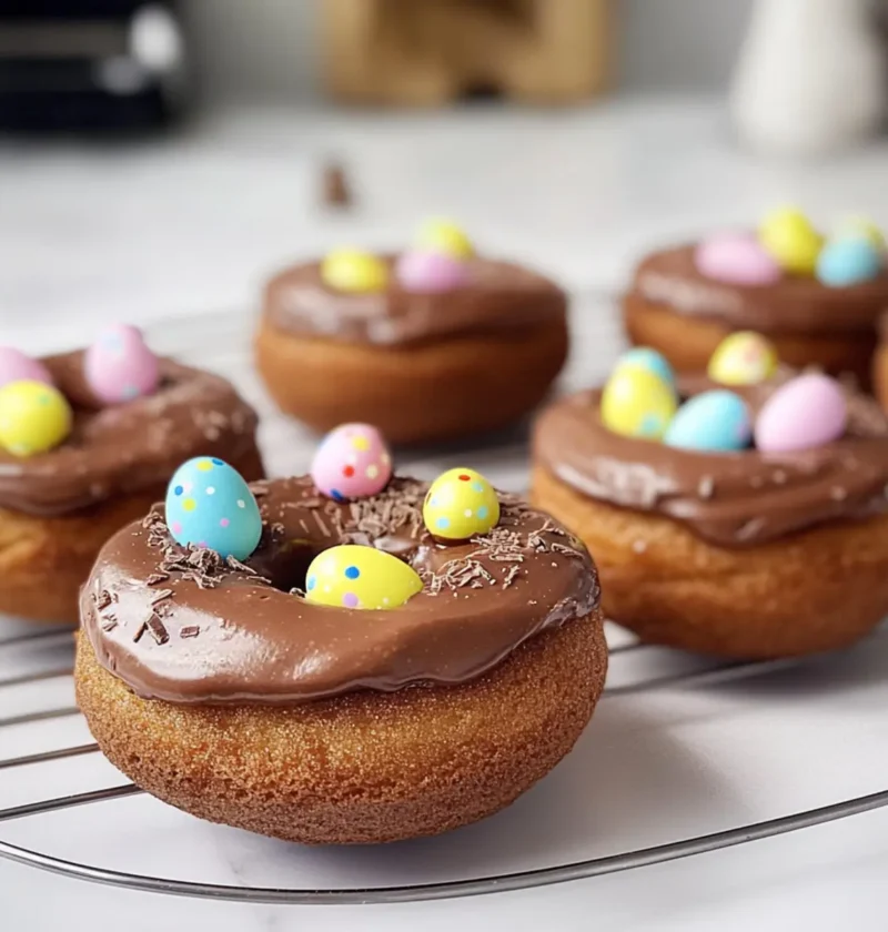 Schokoladen gebackene Donuts für ein süßes Ostern 1 Schokoladen gebackene Donuts