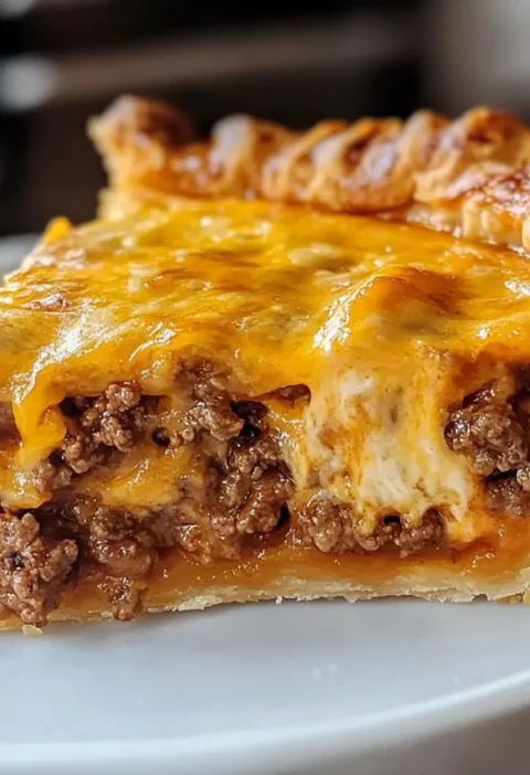 Klassische Amerikanische Cheeseburger-Pie Rezept Zutaten: - 1 Pfund Rinderhackfleisch - 1 kleine Zwiebel, gewürfelt - 2 Tassen Käsestücke - 1 Tasse Salat - 1 Tasse Tomaten, gewürfelt - 1 Tasse saure Sahne - 1 Teelöffel Worcestersauce - 1 Teelöffel Senf - 1 Teelöffel Pfeffer - 1 Teelöffel Salz - 1 französischer Tortenteig Anleitung: 1. Heize den Ofen auf 175 Grad Celsius vor. 2. Brate das Rinderhackfleisch und die Zwiebel in einer Pfanne, bis das Fleisch durchgegart ist und die Zwiebel weich ist. 3. Füge Worcestersauce, Senf, Pfeffer und Salz hinzu. Gut mischen. 4. Lege den Tortenteig in eine Pie-Form. 5. Gib die Fleischmischung auf den Teig. 6. Streue Käse darüber. 7. Schlage die saure Sahne auf und verteile sie über den Käse. 8. Backe das Ganze etwa 30-35 Minuten oder bis der Teig goldbraun ist. 9. Lasse es etwas abkühlen, bevor du es servierst. гарний апетит