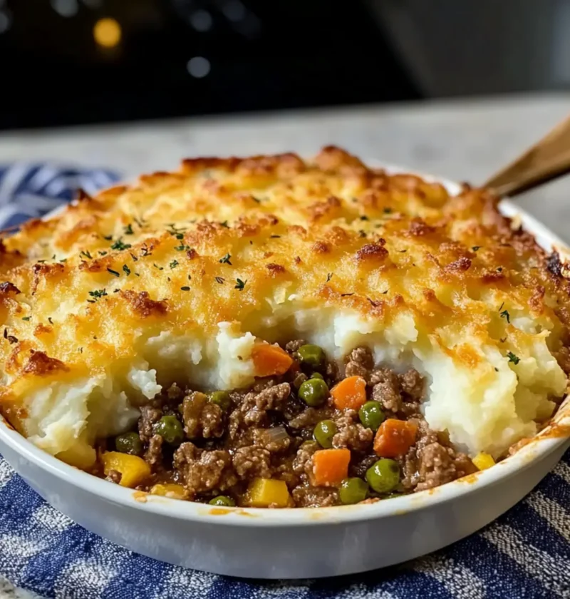 Klassisches Shepherd's Pie mit Rindfleisch und Kartoffelpüree Rezept
