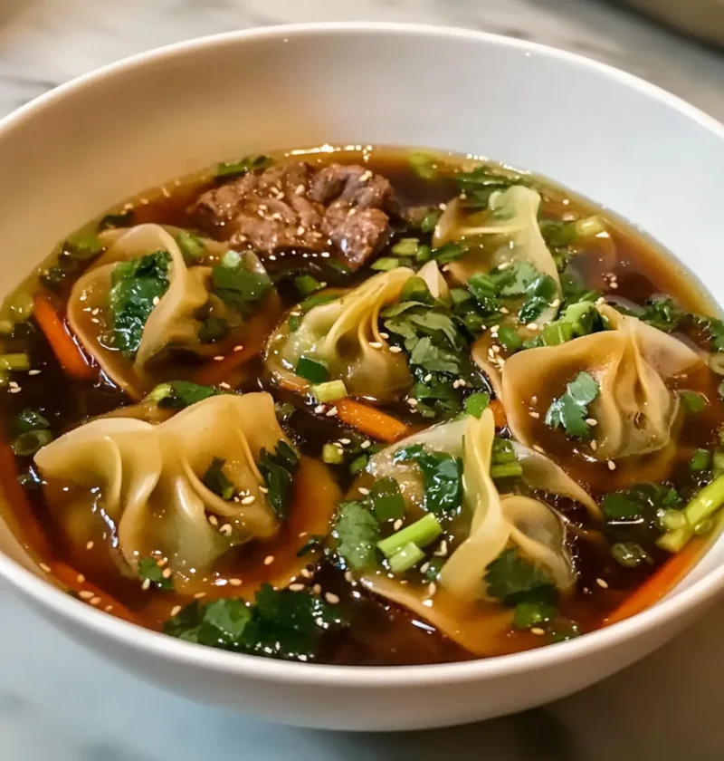 Kuschelige Rindfleisch-Teigtascherlsuppe: Eine Schüssel voller reiner Geborgenheit