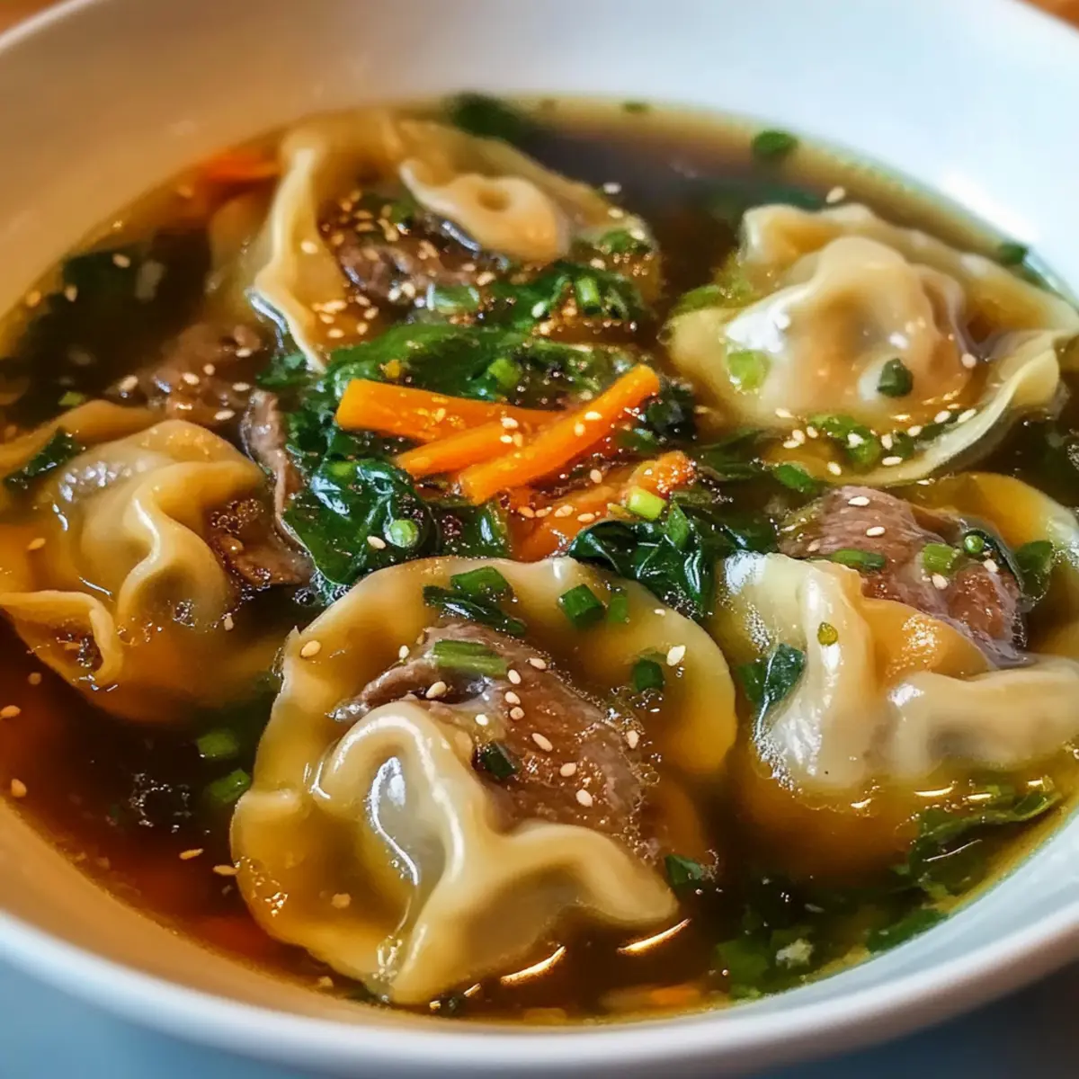 Gemütliche Rindfleisch-Teigtaschen-Suppe für Seele und Magen 4 Cozy Beef Potsticker Soup eonkun