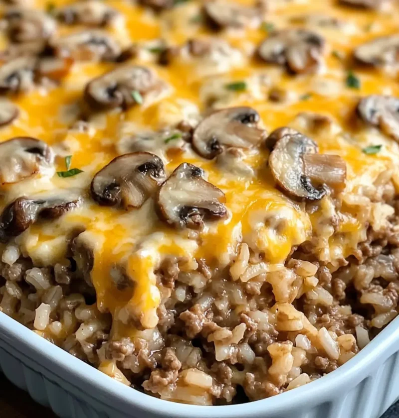 Cremiger Rinderpilzreis-Auflauf für Gemütliche Abende 1 Cremiger Rinderpilzreis-Auflauf Rezept