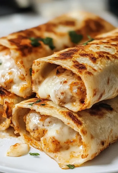 Knusprige Heißluftfritteusen-Hühnchen- und Mozzarella-Wraps