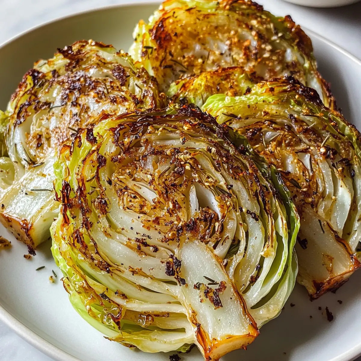 Knusprige geröstete Kohlsteaks mit köstlichem Twist 4 Crispy Roasted Cabbage Steaks Oven or Air Fryer o0un2b
